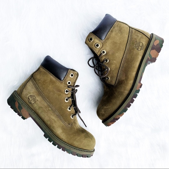 Timberland Shoes | Timberland Le Olive Green Camouflage Suede Boots | Color: Brown/Green | Size: 6 | Mintchip's Closet